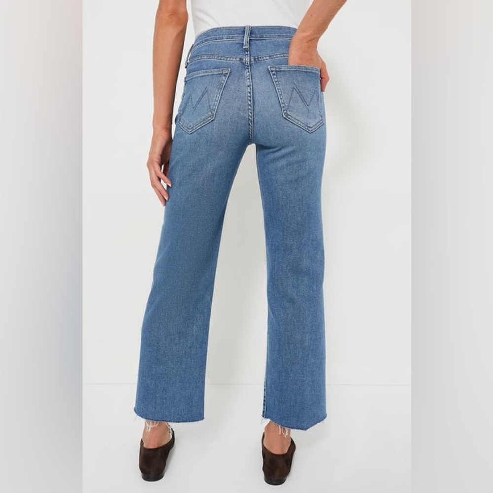 MOTHER Mid Rise Rambler Zip Ankle Fray in Enjoy The Joy - Picture 4 of 10